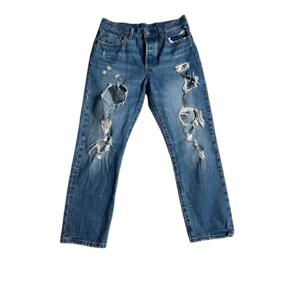 Levi's 501 Distressed Jeans size 28 x 26 - Picture 1 of 10